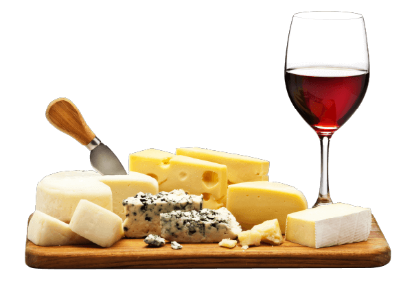 チーズ、ワインの画像